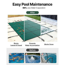 14x26 ft Inground Pool Safety Cover Mesh Winter Cover with Hardware (Green)