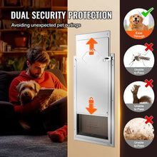 8.27" x 11.93" Aluminum Frame with Lock and Flap System Weatherproof Doggy Door Easy to  for Cat Doggie Kitties