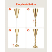 Wedding Flower Vase, 16.9" Gold Trumpet Centerpiece Vases for Wedding & Party Decor (20PCS)