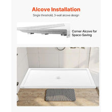 60 x 36 Inch Shower Pan Single Threshold Shower Base with Center Drain (White)