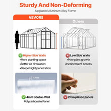8 x 12'Ft Outdoor Walk-in Greenhouse for Garden Polycarbonate Greenhouse AM036