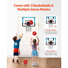Ages 3+ Mini Kids Basketball Hoop with Electronic Scoreboard, LED Lights & Music, Over-the-Door Toy for Kids