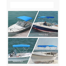 3 Bow Boat Bimini Top – 600D Waterproof Polyester Canopy Aluminum Frame Sun Shade Awning with Storage Bag 6 L x 54 60 W x 46  H (Pacific Blue)