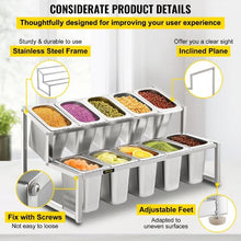 10 1/9 Pans 10 Ladles Spice Rack and Inclined Holder for Sauce Ingredients Fruits A-803