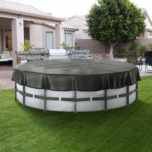 15 Ft Round Black PVC Pool Cover Solar Winter Waterproof & Dustproof with Drawstring