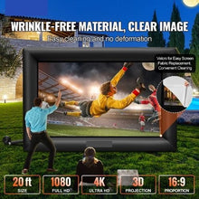 20FT Inflatable Movie Screen Outdoor Projector Screen 350W Blower Front/Rear Projection