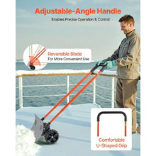 24 In Portable Snow Shovel with Bi-Directional Blade & 90° Adjustable Handle for Efficient Snow Clearing