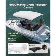 96x(79-84)x54 In 4 Bow Boat Bimini Tops with Aluminum Alloy Frame Waterproof