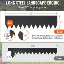 12 Inch x 13' Ft Hammer-in Edging Border with 6 Clips Steel Garden Edging Borders Bendable Metal Landscape Edging JC12*40in 4pcs (Pack of 4)