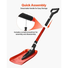 9 In Foldable Snow Shovel with D-Shaped Handle 36-40 In Adjustable Aluminum Alloy Tool for Driveway Garden & Camping