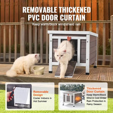 Weatherproof Outdoor Cat House with PVC Door Flaps and Open Roof 21"L x 17"W x 17"H