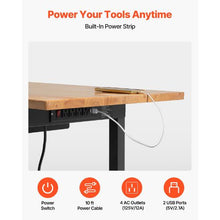 60-Inch Adjustable Workbench 2000 LBS Capacity 60 x 24-Inch Oak Top Drawer & Power Outlets