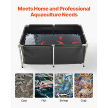 126.8-Gal Foldable PVC Koi Fish Pond with Stable Frame & Drain Valve
