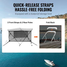 6'L x (67"-72")W x 46"H In 3 Bow Boat Bimini Tops with Aluminum Alloy Frame Waterproof