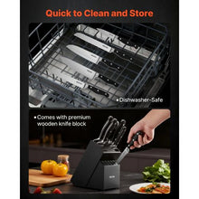 15-Piece High Carbon Stainless Steel Knife Set with Sharpener & Wooden Block