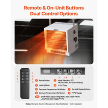 4800W Electric Garage Heater with Remote Control, Wall/Ceiling Mount Fan-Forced Heater – 240V White