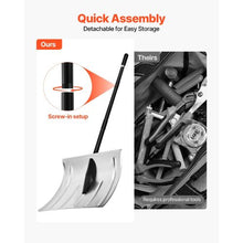 Aluminum Snow Shovel 16 in Wide Lightweight & Detachable, Non-Slip Grip, for Driveway & Outdoors (H400)