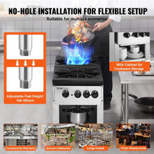 Commercial 2-Burner Gas Stove 180,000 BTU Propane/Natural Gas Range Stainless Steel