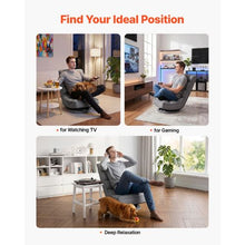Adjustable Swivel Floor Chair with Folding Backrest