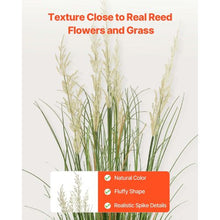 59 Inch Faux Reed Flower Grass in Pots, 2-Pack – Lush Artificial Greenery for Indoor/Outdoor Décor