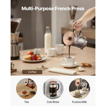 34 oz Glass French Press Coffee Maker with Stainless Steel Filter Copper