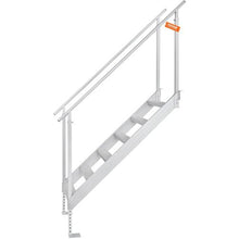Adjustable 6-Step Dock Ladder 43''-51'' Height 500 lbs Capacity Aluminum Dual Handrails