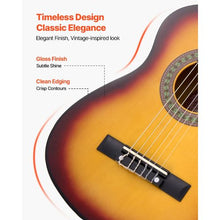 30 Inch Classical Guitar Starter Kit, Sunburst Basswood Guitar with Gig Bag & Accessories