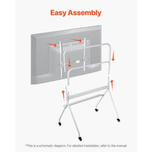35-100" Rolling TV Stand, Portable with Wheels for Home & Office (Four Brackets), Fixed Mobility, Fits Screen Size: 81.3-215.9 cm, One-Layer Tray