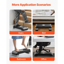 28-Inch Aerobic Exercise Step Platform - Height Adjustable Fitness Stepper with 4 Risers Non-Slip Surface for Cardio & Strength Training (Gray)