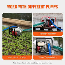 Suction Hose Kit for Water Pump - 2 x 65 ft Blue Backwash Hose 20 ft Green Suction Hose Steel Strainer Camlocks & Clamps | Multi-Purpose Use