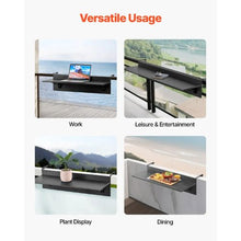 12x32 Inch Folding Balcony Railing Table – Outdoor Bar Table 50 lbs Capacity Fits 1" to 4.3" Railings