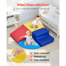 Climbing Toys, 4-Piece Foam Set for Toddlers, PU Leather Indoor Playset for Crawling & Sliding for Kids