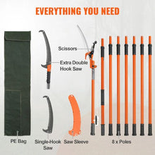 27 Ft Extendable Manual Pole Saw Tree Pruner with Sharp Blade & Scissors for High Branch Trimming