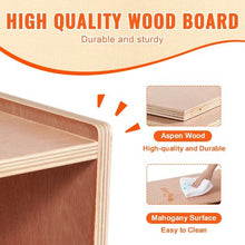 5-Compartment Cubby Mobile Tray Storage Cabinet 2-Shelf Classroom Cubbies (Natural)