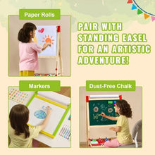 32-Piece Kids Easel Painting Accessory Set with Chalks, Markers & Paper Rolls for Kids