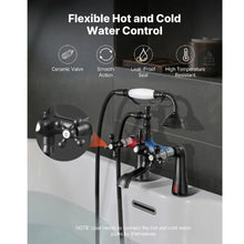 Clawfoot Tub Faucet Deck-Mount Bathtub Filler with Handheld Shower Oil-Rubbed Bronze 360° Spout & 59" Hose