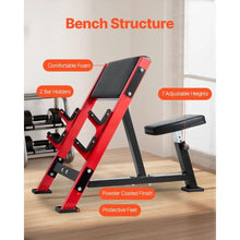 Preacher Curl Bench – 660lbs Max Load Strength Training Equipment Adjustable Weight Bench with Bar Holders for Bicep Isolation Home Gym Fitness