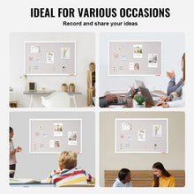 36" x 24" White Cork Board with Linen Surface Board for Home School Office