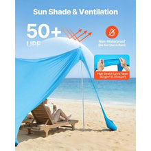 11 x 11 Ft  Beach Tent Sun Shelter UPF50+ Sun Protection 6.6 ft Tall for Family Outings Camping (Blue)
