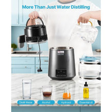 4L Water Distiller 1.1 Gallon Pure Water Purifier for Home 750W Distilled Maker with Glass Pot & Stainless Steel Interior - (Grey)