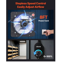 10-Inch Shutter Exhaust Fan 900 CFM AC Motor with Variable Speed Control for Garage Shed & Greenhouse
