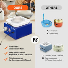 Mini Pottery Wheel 2.6"/3.9" Turntables 0-300 RPM 30W Electric Wheel 17 Accessories (Blue)