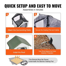Elevated Heated Cat House with Timer Foldable Outdoor Shelter Heated Pad for Winter Green (Small)