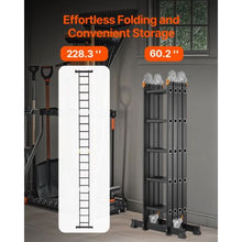 7-in-1 Folding Ladder 19 FT Multi-Purpose Extension Ladder A-Frame 5-Step Telescoping Ladder 330 LB Capacity