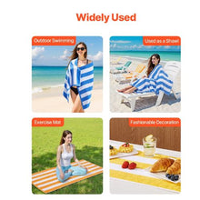 30 x 60 In Oversized Beach Towels Cotton Cabana Stripe Pool Towels Soft Absorbent & Quick-Dry (Pack of 4)