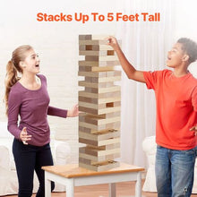 60-Block Giant Tumbling Timber Toy, Wooden Stacking Game with Carry Bag & Scoreboard, Indoor/Outdoor Fun