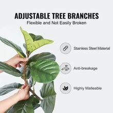 6 ft Artificial Fiddle Leaf Fig Tree Secure PE Materia Anti-Tip Tilt Protection for Home Office Outdoor&Indoor