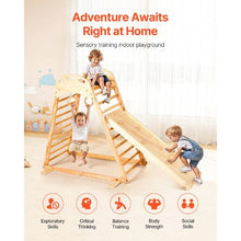 4-in-1 Wooden Indoor Jungle Gym, Montessori Climber Playset with Slide, Rock, Ladder & Gym Rings