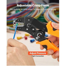Ratcheting Wire Crimping Tool 24–12 AWG Adjustable Pressure Quick Release