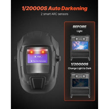 Auto Darkening Welding Hood – True Color Solar Powered Welding Helmet with 2 Arc Sensors for TIG MIG ARC Welding (Matte Black)